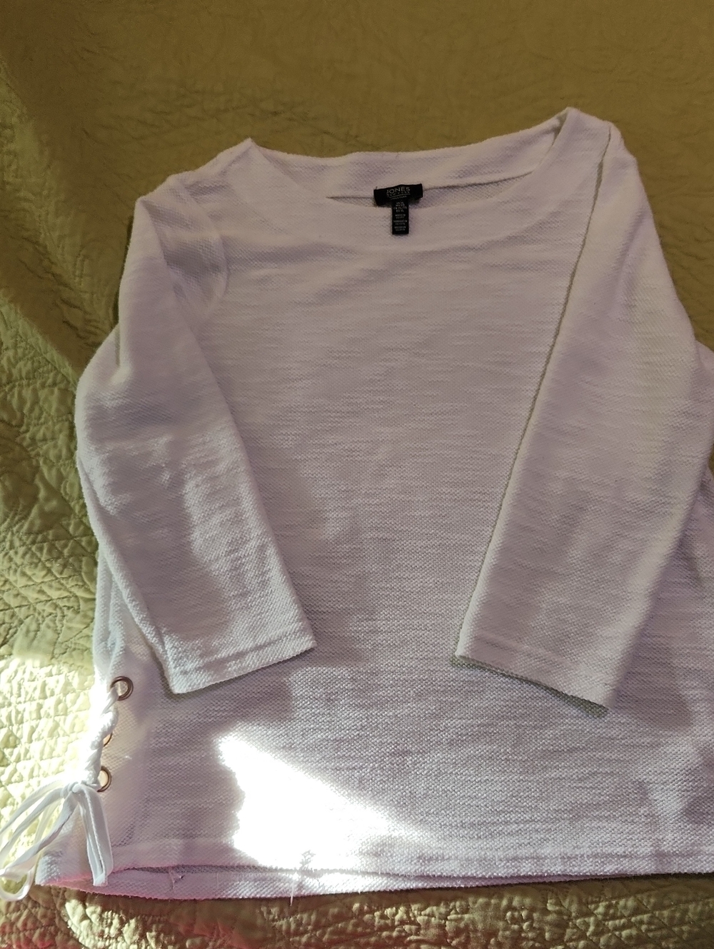 Jones New York White Knit Top with Signature Label